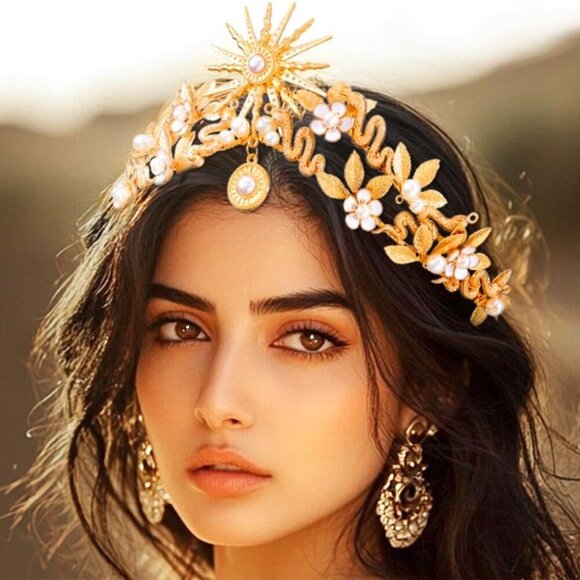 Gold Snake Medusa Headband Goddess Tiara Women\'s Costume Hair Accessory